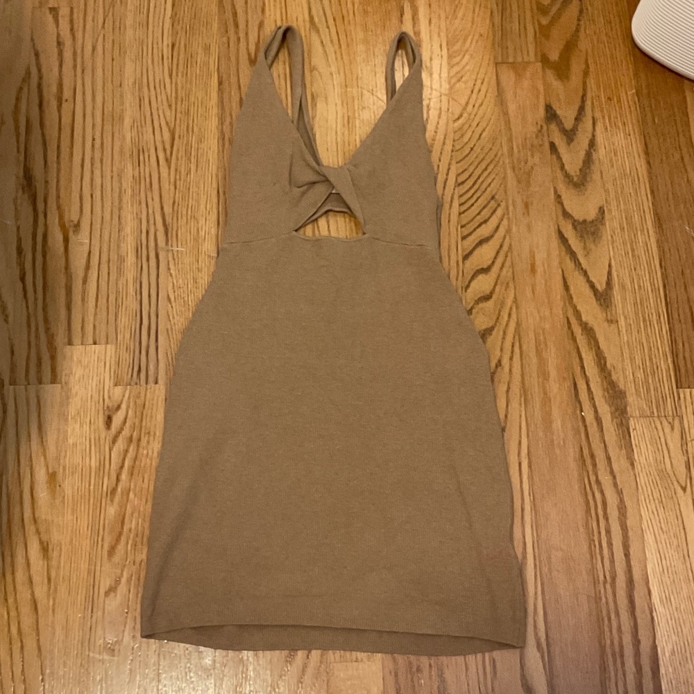 Free People Beach Brown Cut Out Knit Dress